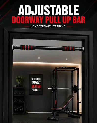 Adjustable steel doorway pull - adjustable,